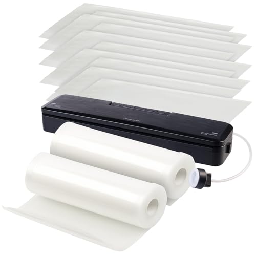 Rosenstein & Söhne Dosen-Vakuumierer: 2in1-Vakuumierer mit 10 Folien je 20x25 cm und Folienrolle 20x500 cm (für Folien und Dosen, Vakuumiergerät Folienschweißgerät) Rosenstein & Söhne Dosen-Vakuumierer: 2in1-Vakuumierer mit 10 Folien je 20x25 cm und Folienrolle 20x500 cm (für Folien und Dosen, Vakuumiergerät Folienschweißgerät)