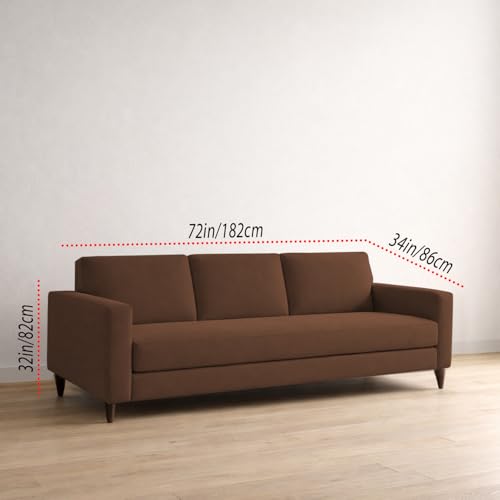 Image of Carlos 3 Seater Sofa Set for Living Room & Home Office, Modern Furniture Fabric Sofa Couch with Comfortable Soft Cushioning, Durable Wooden Frame, Stylish Seating for Home (Brown)