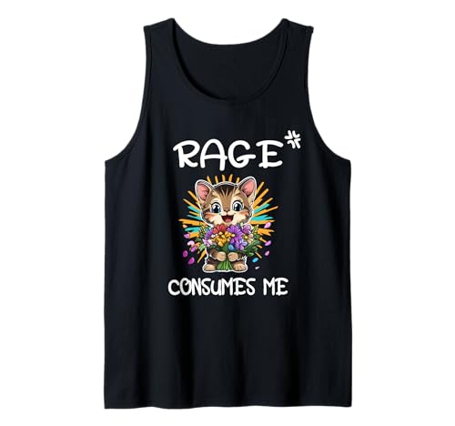 Rage Consumes Me - Divertente meme a forma di gattino con fiore e sorriso sciocco Canotta