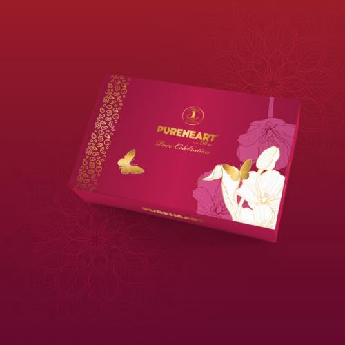 Image of PUREHEART Rakhi Gift Hamper- Vanilla Cashew & Choco Almonds, Cherokee Trail Mix, Sweet & Salt Nutmix (25 g Each) with Chocolate and Floral Rakhi for Brother, Gift Card, Pooja Rice, Kumkum - Crunchy Dry Fruits and Nuts