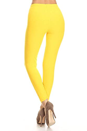 Image of Leggings Depot Women's High Waist Leggings Soft 1 inch Waistband Solid Pants - Regular, Plus, 1X3X, 3X5X