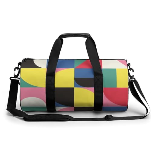 Sac de voyage week-end et gym au design couleur géométrie pour camping