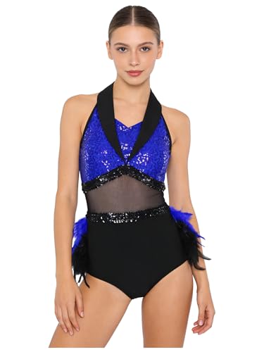 Costume de ballet de prestige orné de plumes et paillettes pour gala de danse