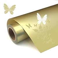 HYPERTAI Glossy Gold Permanent Vinyl, Removable Vinyl, 12'' X 11FT Adhesive Vinyl, Durable Vinyl Roll for Cricut Machine, Decor Sticker, Car Decal, Scrapbooking, Signs, Glossy & Waterproof