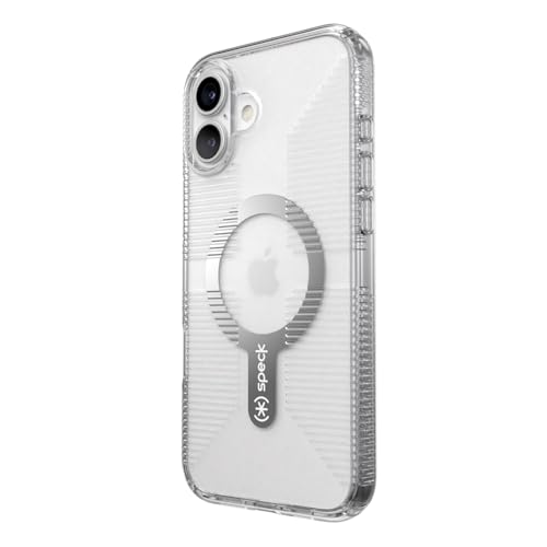 Image of Speck Clear iPhone 16 Plus Case - Slim Phone Case iPhone 16 Plus - iPhone 16 Plus Phone Case - MagSafe - GemShell - Crystal Clear