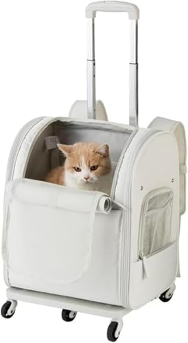 GEBYUI ペットキャリーカート キャリー・コンテナ 猫・小型犬用 リュックキャリーバッグ 折りたたみ 三面メッシュ通気性 散歩・旅行・通院・防災用 車載可能 折りたたみ収納 耐荷重 10kg