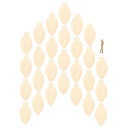 CVUTOVO Adornos de Madera Forma de Bombilla sin Terminar para Decoración Navideña DIY Recortes Versátiles para Colgar Árbol Puertas y Ventanas Personalizables con Pintura y Grabado