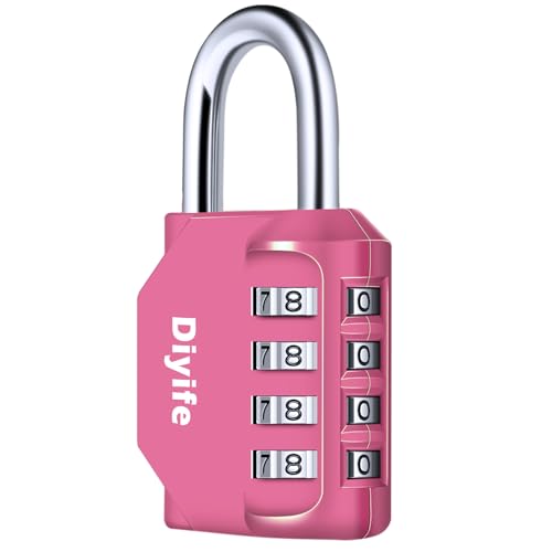 4 Digit Combination Padlock, Diyife Weatherproof School Gym Locker Lock
