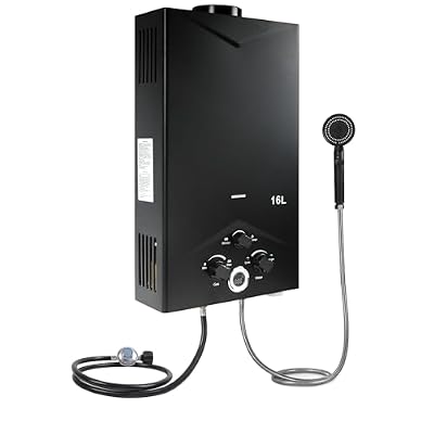 Tankless Water Heater,4.22GPM 16L Outdoor Portable Gas Hot Water Heater Instant Propane Water Heater with Digital Display for RV Camping Trips Boat Cabins