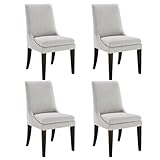 KISLOT Upholstered Dining Chairs Modern Sidechair Performance Fabric High Back Armlesschair for Diningroom Kitchen,Linen,Set of 4(2 Box)