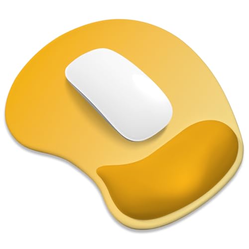Tapis de souris ergonomique avec repose-poignet en gel dégradé jaune 24x20cm