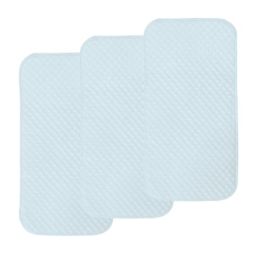 Image of Pleasant Boulevard | Portable Waterproof Baby Changing Pad Liner, Washable Reusable Changing Table Cover Made with Breathable TPU, 27x13in (Blue, 3 Count)