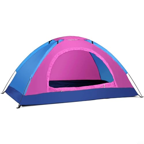 Ultraleichtes Camping Zelt 1-2 Personen mit Tragetasche 190T Polyester Oxford Stoff Doppeltür Design für Backpacking Wandern Outdoor Abenteuer(1 person Pink)