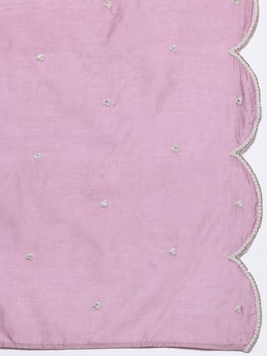 Image of Varanga Women's Silk Blend Kurta Set - Elegant Mauve Silk Kurta for Festive & Special Occasions