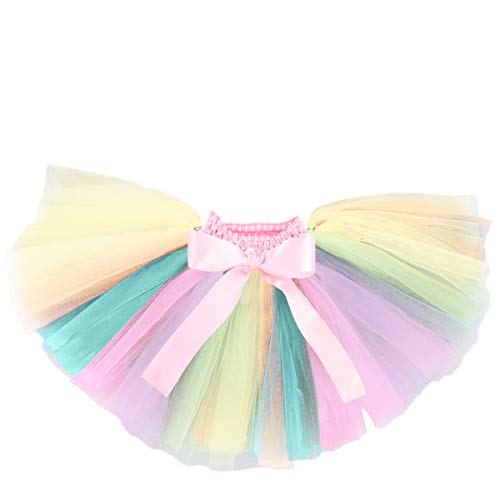 MYRISAM Baby Girls Birthday Cake Smash Unicorn Outfits Princess Romper Bodysuit Rainbow Skirt Unicorn Headband (Shoes)4