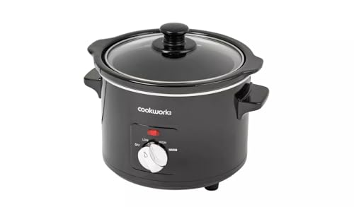Olla de cocción lenta de 1,5 L, tamaño compacto, 3 ajustes de calor, color negro