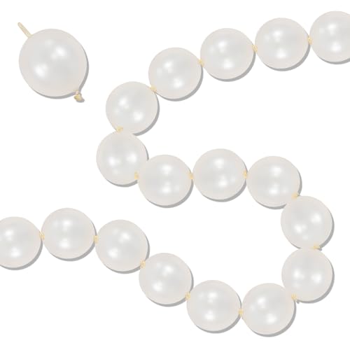 Pearl White Linking Balloons 100PCS 6 Inch Pearl Color Quick Link Balloons for Making Balloon Wall Heart Arch Tails Balloon for Wedding Birthday Baby Shower Engagement Graduation Party Decorations
