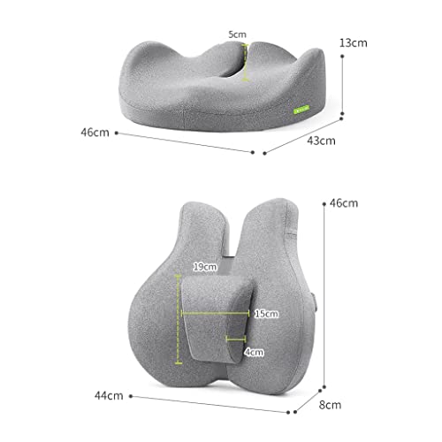 Coussin lombaire xming en mousse à mémoire de forme vert pour chaise de bureau - 2