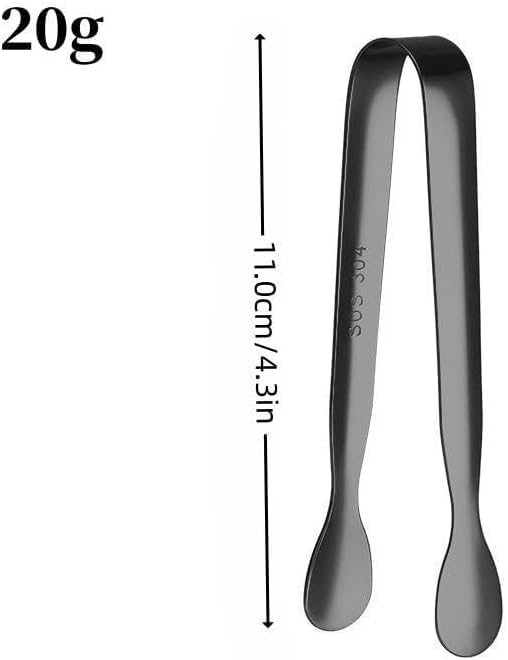 Stainless Steel Mini Serving Tongs, Black Ice Tongs for Sugar Cubes, Appetizers, Tea Party, Coffee Bar, Desserts