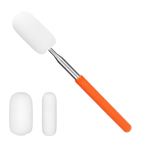 Image of Gosknor Telescoping Sponge Pottery, Retractable Clay Tool Sponges on Stick Extend up to 28.35in Telescoping Sponge Sticks for Pottery (Orange)