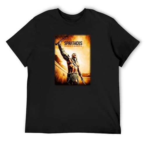 GIALESS Spartacus Gods TV Show Gladiator T Shirt Black M