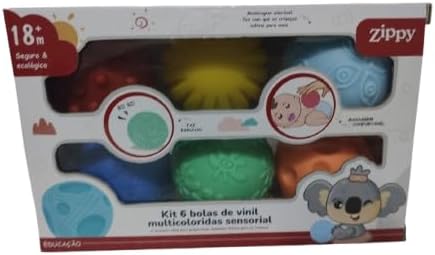 Zippy Toys, Kit com 6 Bolas de Vinil Multicoloridas Sensorial
