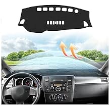 Cartist Custom Fit for Dash Cover Nissan Versa Tiida C11 2007 2008 2009 2010 2011 Dashboard Cover Mat Anti-Slip Pad Carpet Sunshield Protector