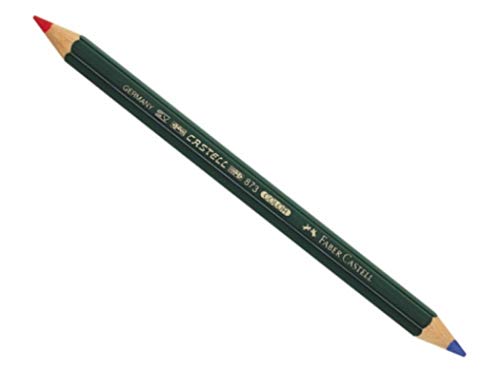 Faber-Castell 117500 - Estuche con 12 Ecolápices Bicolor Grueso 873 - Forma Hexagonal - Rojo y Azul