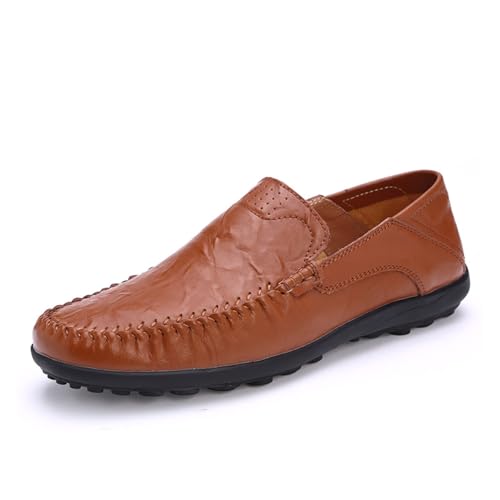 Dress Shoes for Men Luxury Men's Casual Leather Loafers - Breathable Slip-On Moccasins for Driving Black