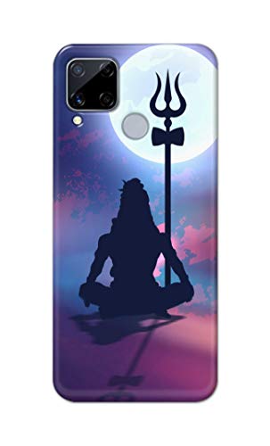 Image of Printed Hard Back Cover Case for Realme C15 Back Cover (Lord Shiva) -1302