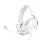 HyperX Cloud III – Wired Gaming Headset, PC, PS5, Xbox Series X|S, Angled 53mm Drivers, DTS, Memory Foam, Durable Frame, Ultra-Clear 10mm Mic, USB-C, USB-A, 3.5mm – White