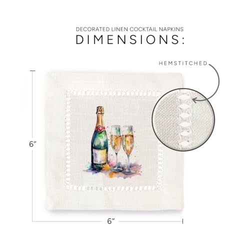Jolitee Decorative Hemstitch Cocktail Napkins, 6"x6" Washable Linen-Like Cloth Napkins, Handmade for Entertaining and Everyday Use (Champagne) by Jolitee - Image 6
