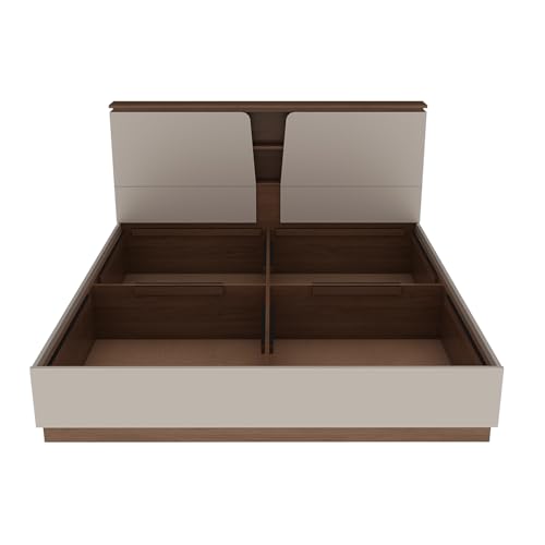Image of Wakefit Bed | 3 Yr Warranty | King Size Bed, Comes with Storage Box, Noise-Free, Density: 680-750 kg /m, Termite & Borer Resistant, Fits Mattresses Up to 8 inches (Kora 78 x 72 - Columbian Walnut)