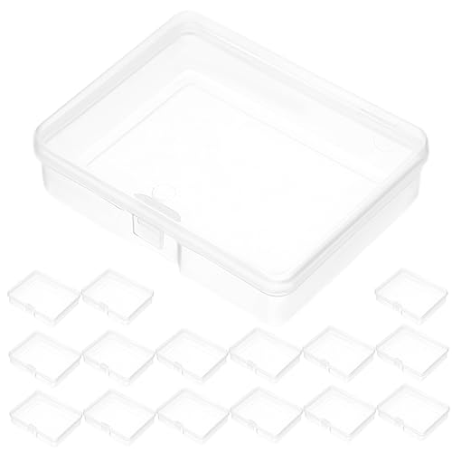 WOFASHPURET Small Plastic Storage Containers Lids 30pcs Hinged Lid Boxes for Bead Organizer Jewelry
