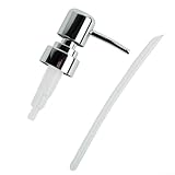 ABS-Lotionspumpe mit rundem Kopf, 28/400 Gewinde, Seifendüse, Metall-Finish, Seifenspender mit glatter Aktion und auslaufsicherem Mechanismus (Silber)