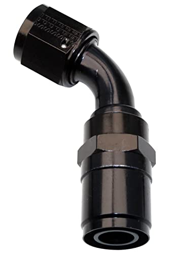 Image of Fragola Fitting, Hose End, Crimp-On, 30 Degree, 10 an Hose Crimp to 10 an Female, Aluminum, Black Anodize, Each