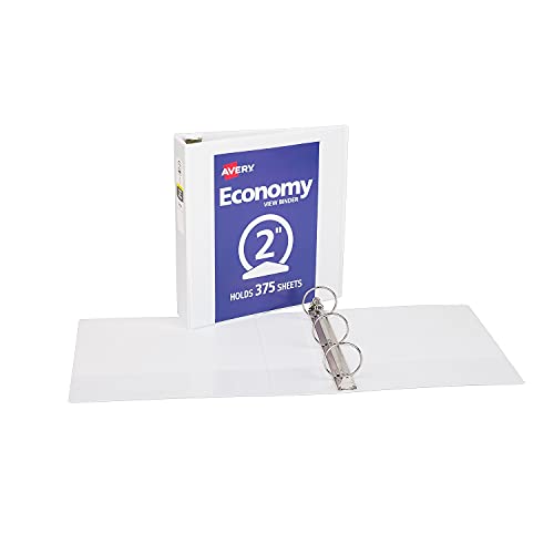Avery 05731 Economy Round Ring View Binder, 2-Inch Cap, Letter Size, White, 1/Ea #TOP6