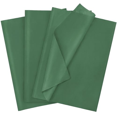 Laidans 120 Sheets 14 x 20 Inch Dark Green Paper for Gift Bag Wrapping