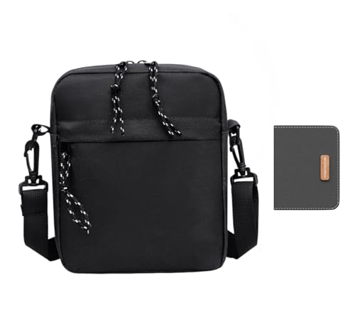 TRINITARYUM Bolso Hombre Bandolera + Cartera Tarjetero, Pack Bandolera Casual Compacta mas Cartera Hombre estilo Vaquero, Bolso Hombre y Billetera Porta Tarjetas revestida de Piel Sintética
