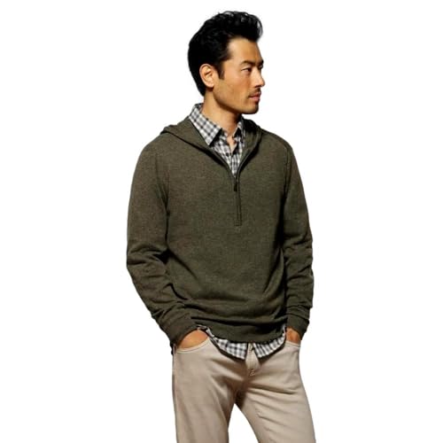 johnnie-O Men's Mitch Wool Cashmere Blend 1/4 Zip Hoodie, Rover