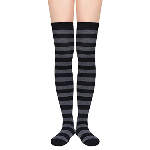 Zando Women's Over Knee Thigh High Striped Socks - Novelty Knee High Stockings for Cosplay3