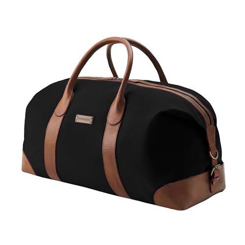 Sac de voyage en toile et cuir DRAKENSBERG David L vintage noir