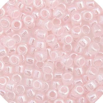 Miyuki Delica 8/0 Crystal Pale Salmon Ceylon Lined-Dyed 50Grams of Japanese Glass Beads