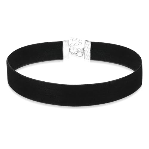 Yolev Samt Halsband Damen Schwarze, Verstellbar Choker Kette Damen, Gothic Halsband, Velvet Halskette Geschenk für Halloween, Geburtstag, Party,...