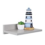 RICOO Wandregal 30 x 8 x 19 Grau, Spanplatte aus Holz, Hängereral WM057-PL, Regal Wand, Bücherregal Bilderregal Fotoregal Küchenregal Hängend Wandboard Regalbrett Schweberegal