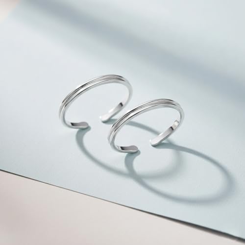 Image of MJ 925 Simple Yet Elegant Silver Toe Rings (Leg Finger Rings) in Pure 92.5 Sterling Silver for Women | With Certificate of Authenticity | Chandi Bichiya |