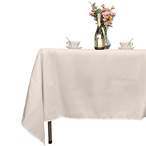 Trimming Shop Ivory Cotton Polyester Rectangle Table Cloth Cover for Dining & Christmas Party 70 X 126 Inches (Single)