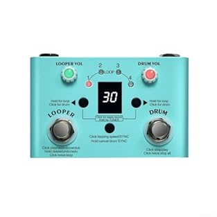 All-in-One Guitar Effects Processor: Combines drum machine, looper, and tap tempo in a single compact unit-perfect for solo guitarists, songwriters, and practice . 30 Built-in Drum Patterns: Offers diverse rhythm styles including , rock, blues, and b...