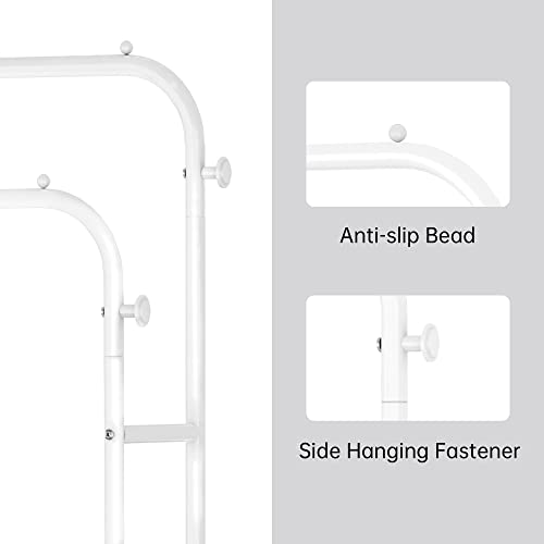 JOISCOPE ハンガーラック おしゃれ 衣類ラック 洋服ラック はんがーラック 多機能収納 組立簡単 耐久 頑丈 105*38*155CM 耐荷重は20Kg 双極単層 ホワイト [5]