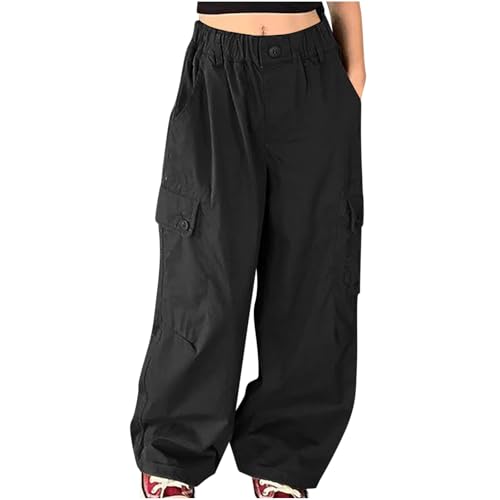 Girls Hiking Pants 2025 Trendy High Waist Y2k Baggy Cargo Pants Teen Girls Streetwear Hip Hop Dance Sweatpants Loose